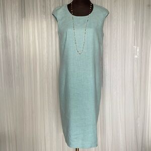 Handmade Women’s Linen cap sleeves summer dress! Round neckline Size Medium